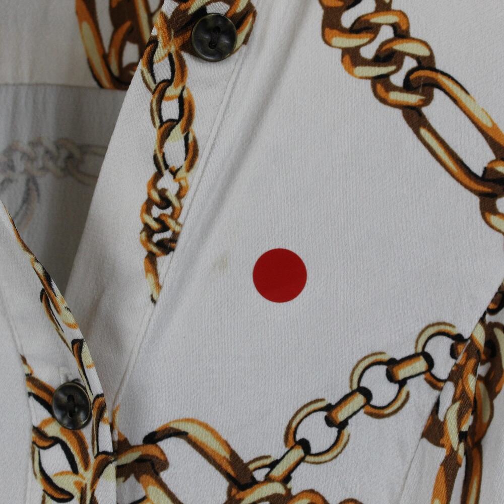 Maeve Dress XS Chain Printed Short Sleeve Maxi White Elegant Party Chic Classic - Picture 6 of 13